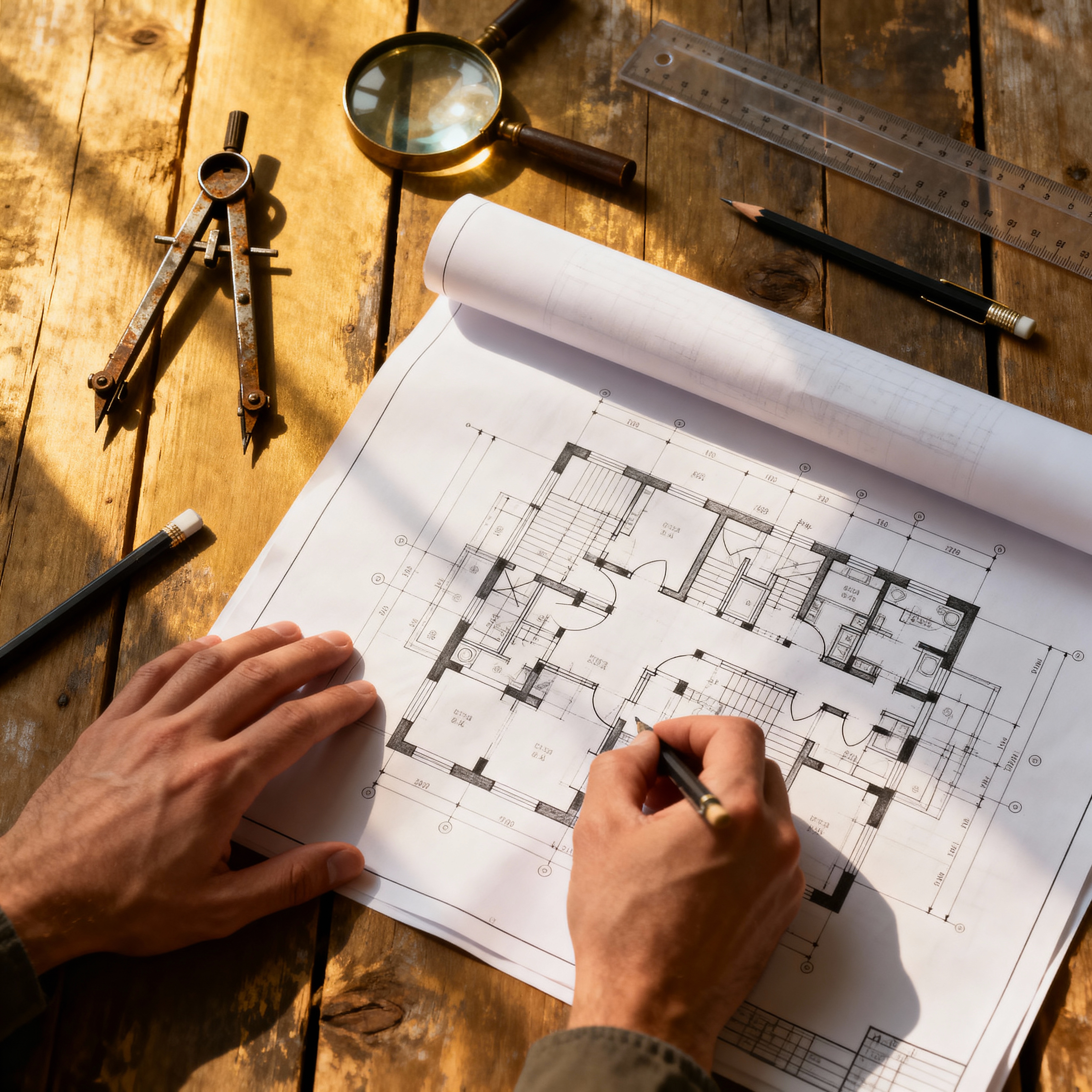 Aerial view of construction site